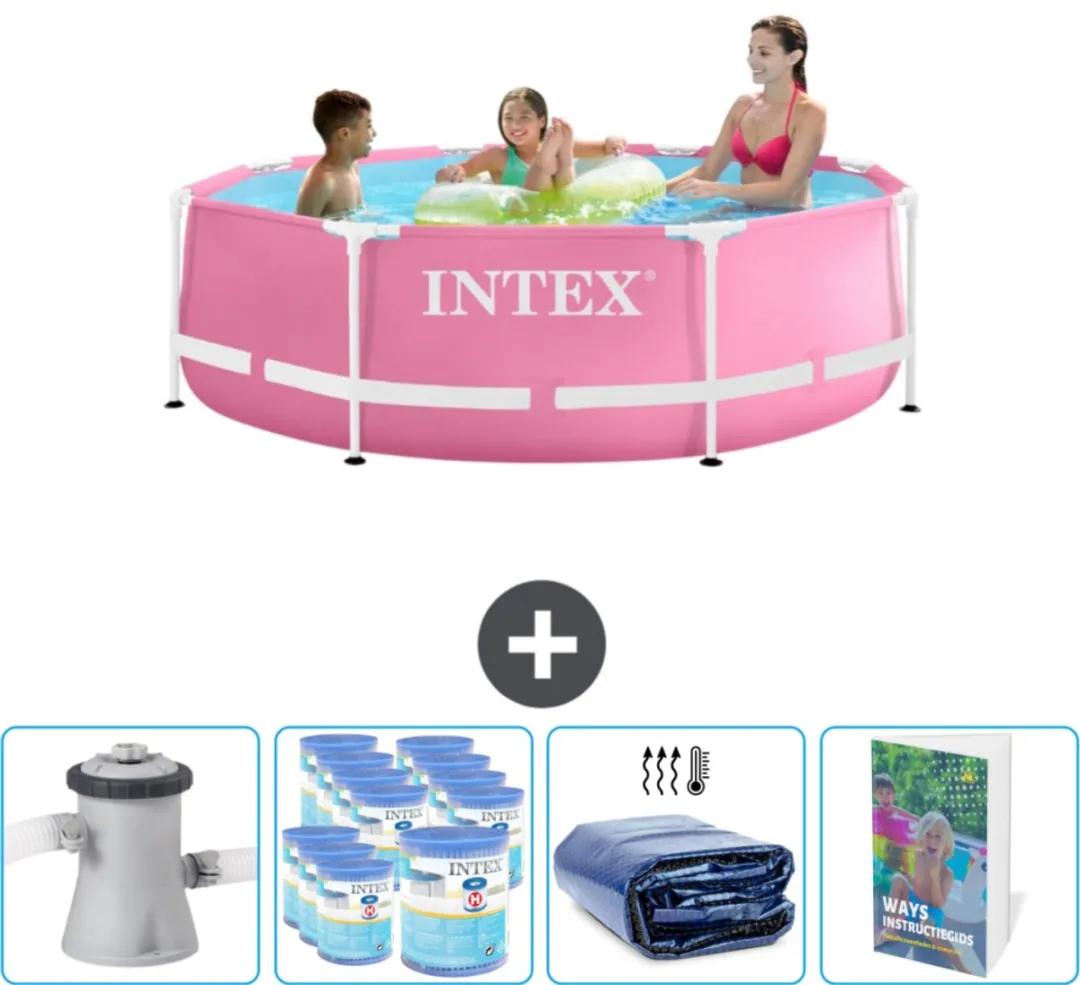 Intex 28290NP-Roze Rond Frame Zwembad 244cm