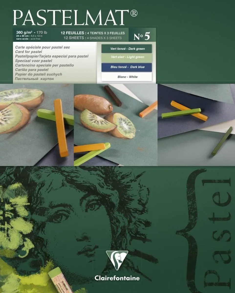 Clairefontaine Pastelmat Blok 5 - 24x30cm - Divers
