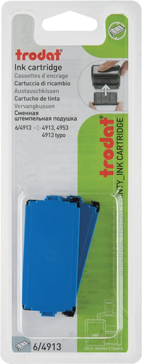Trodat Printy 6/4913 Stempelkussen - 2 Stuks Blauw