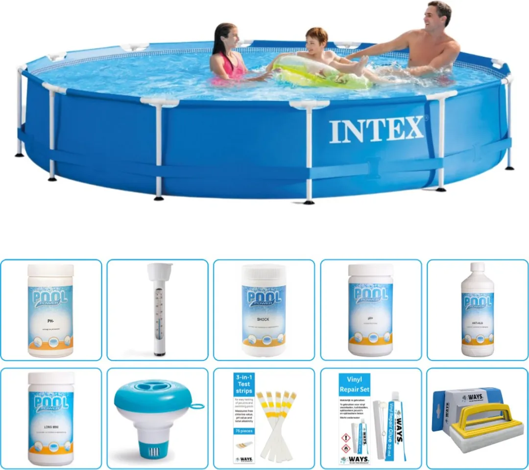 Intex 28210NP-Blauw Rond Frame Zwembad 366x76cm
