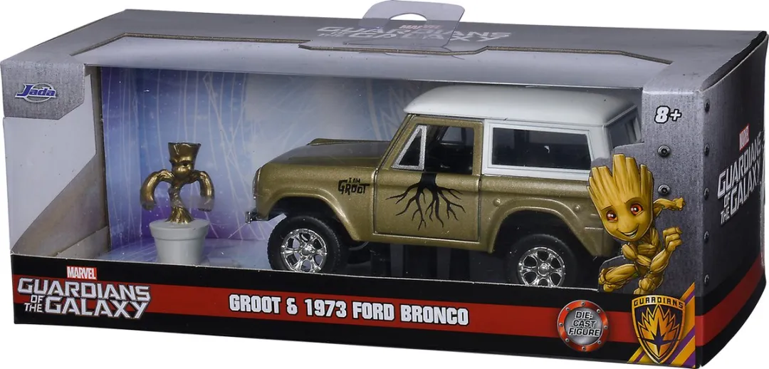 Jada Toys Marvel Guardians of the Galaxy 1973 Ford Bronco 1:32 Metaal Speelgoedvoertuig - Bruin