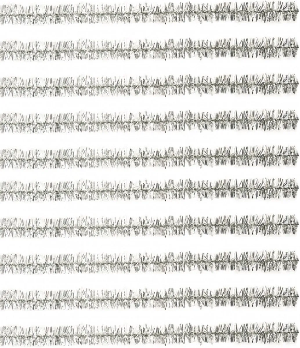 Rayher Chenille Draad Zilver Glitters 40 Stuks