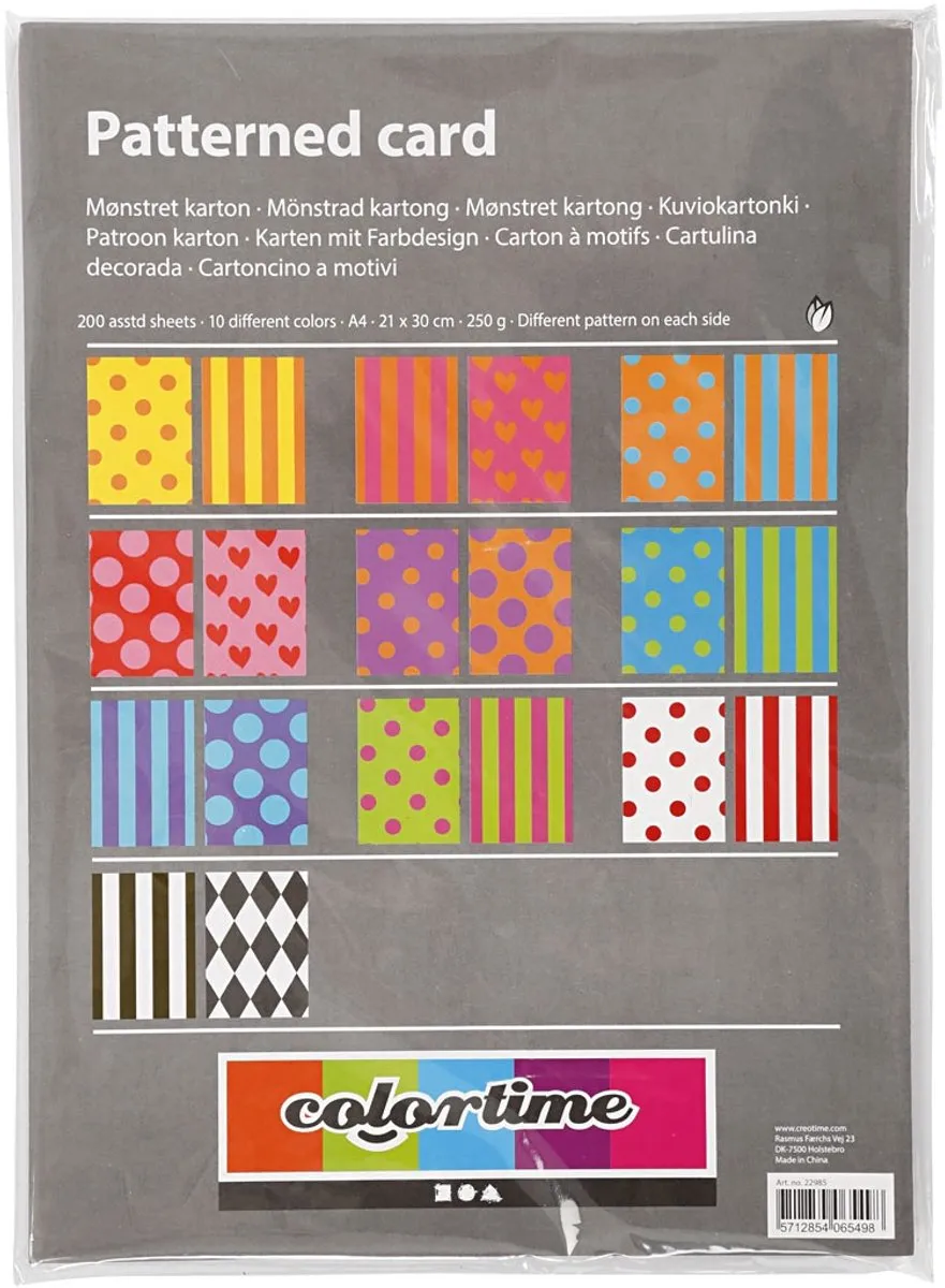 Creativ Company Bedrukt Karton A4 200 Vel - Multicolor