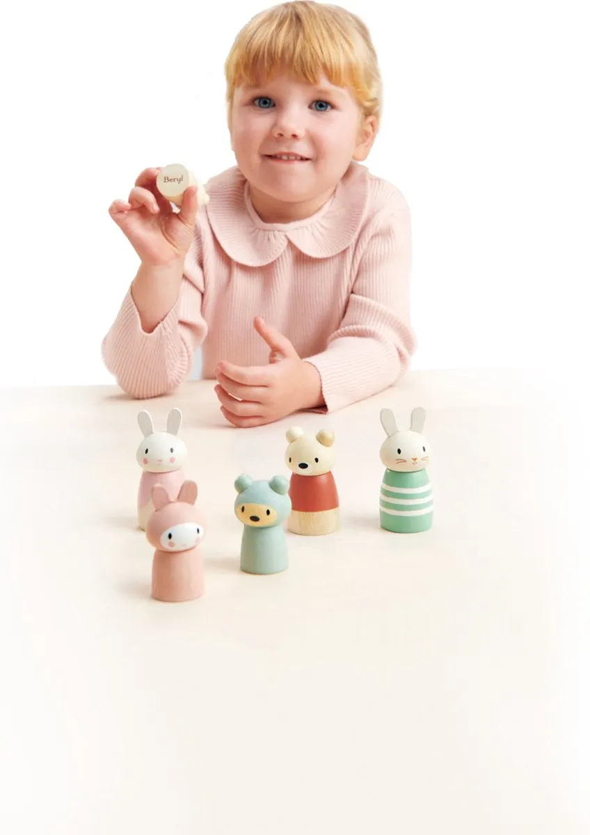 Tender Leaf Toys Bunny Tales Junior Speelfiguren 3-delig - Groen/Rose