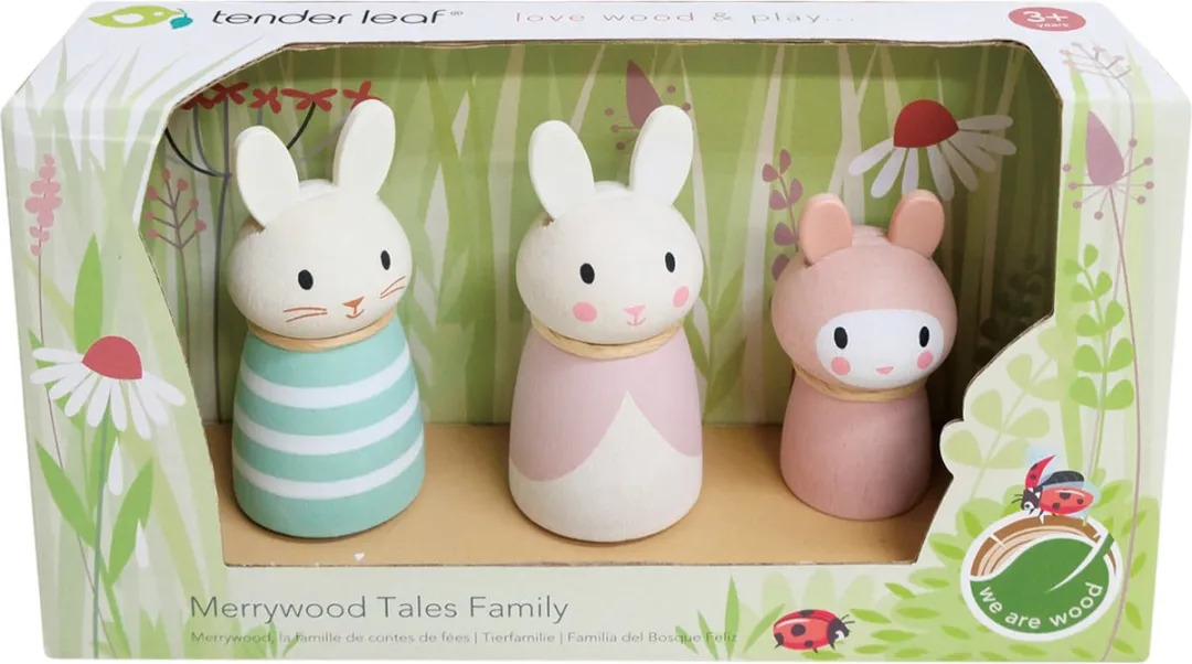 Tender Leaf Toys Bunny Tales Junior Speelfiguren 3-delig - Groen/Rose