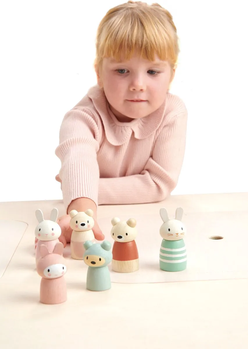Tender Leaf Toys Bunny Tales Junior Speelfiguren 3-delig - Groen/Rose