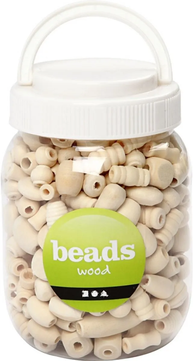 Creativ Company Houten Kralen Mix 5-28mm - 330 Stuks