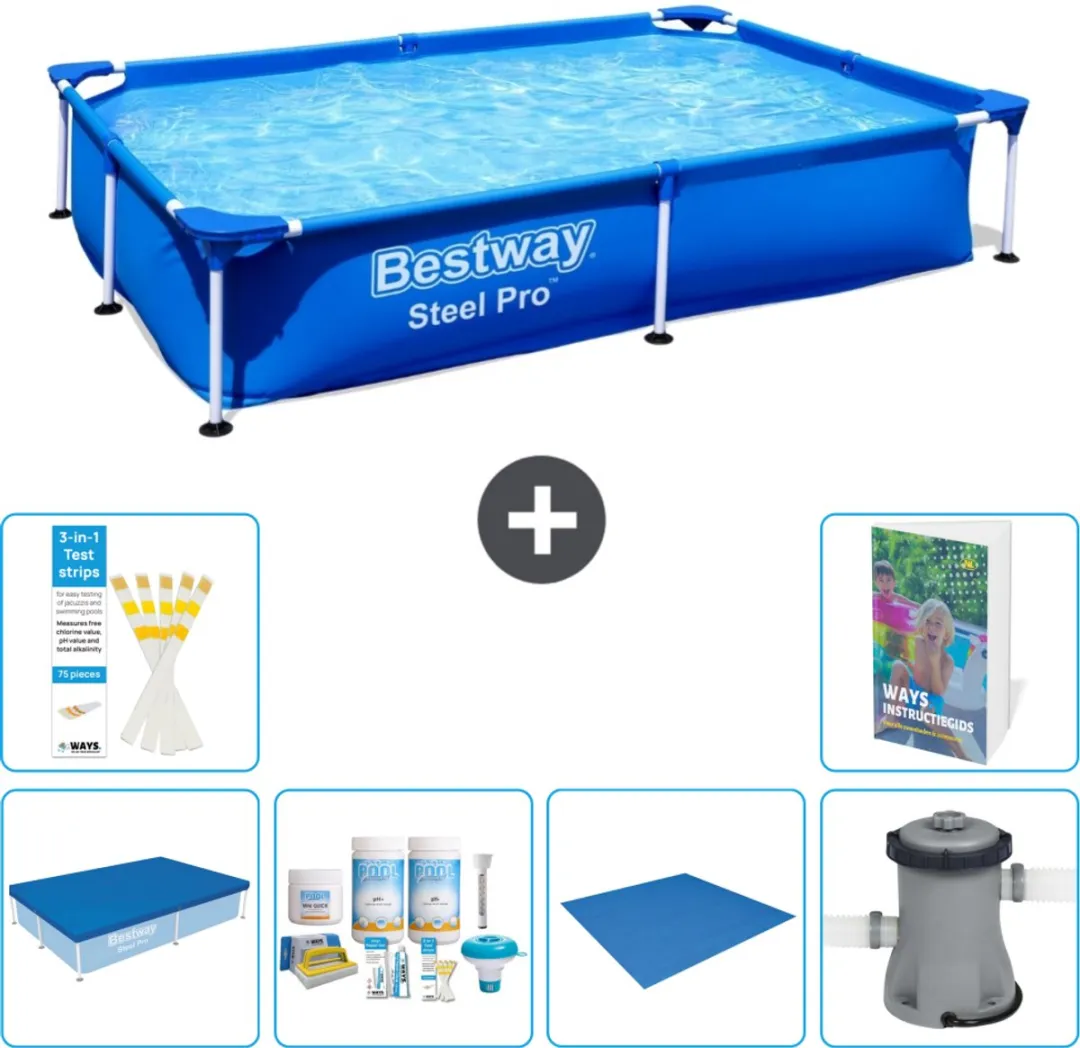 Bestway Steel Pro Zwembad 221x150x43cm Blauw