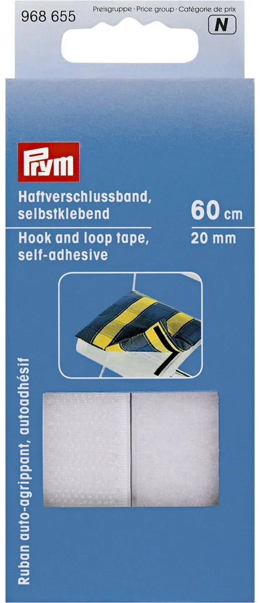 Prym Klittenband Zelfklevend 20mm Wit 60cm