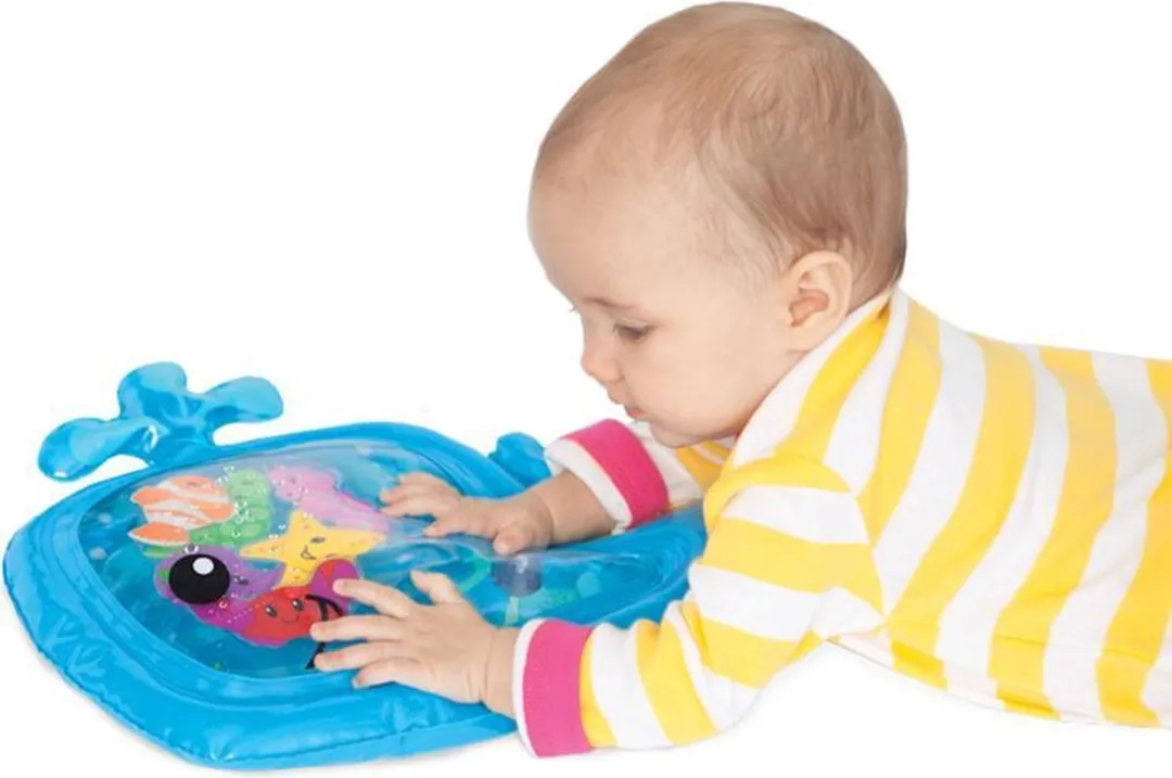 Infantino Tummy Time Waterspeelmat - 6 Speelelementen - Blauw