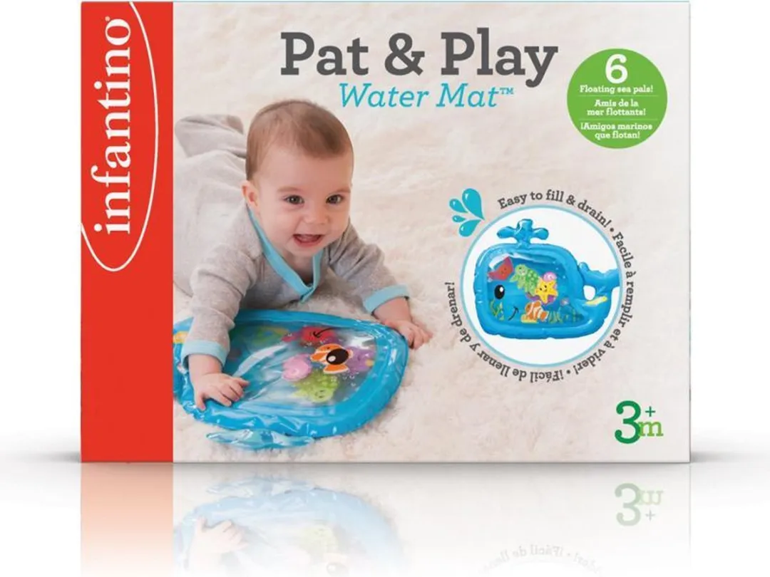 Infantino Tummy Time Waterspeelmat - 6 Speelelementen - Blauw