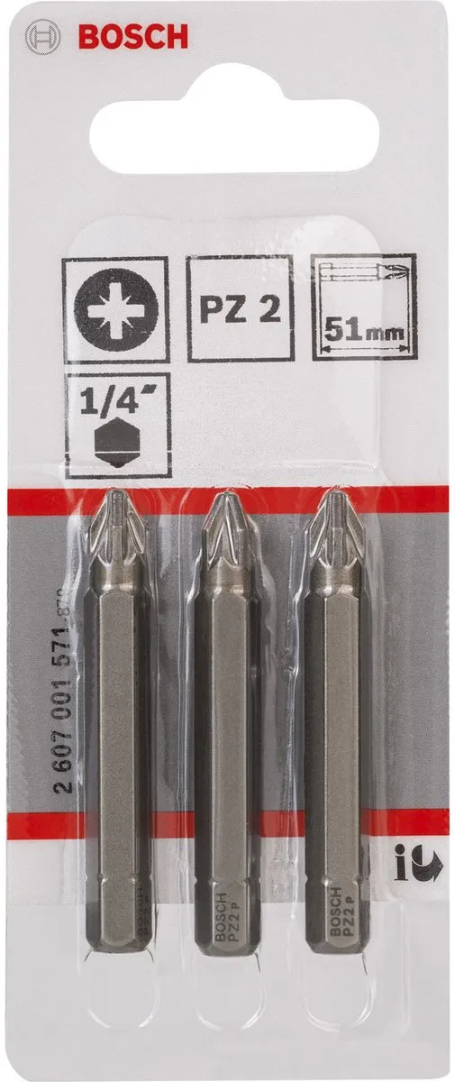 Bosch PZ 2,51mm Bit Extra-hard - 3 Stuks