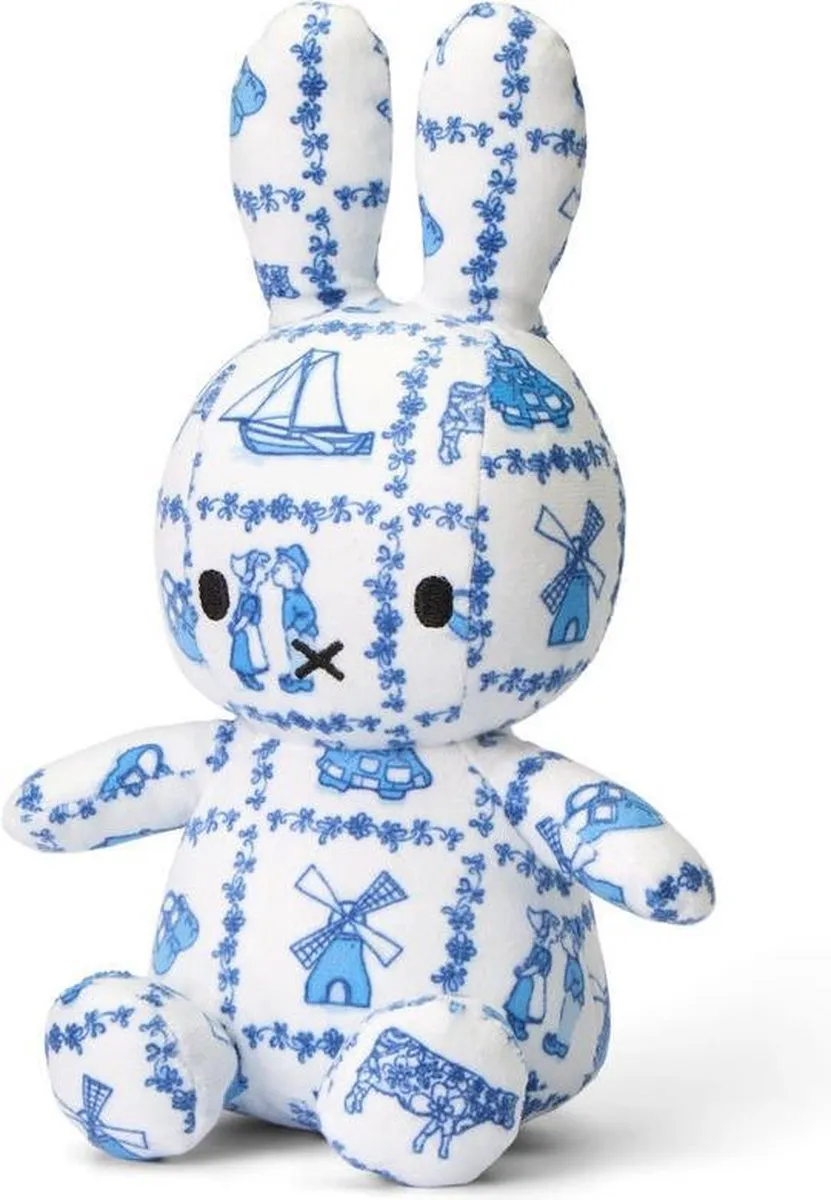 Bon Ton Toys Nijntje Knuffel - 23 cm - All Over Delfts Blauw