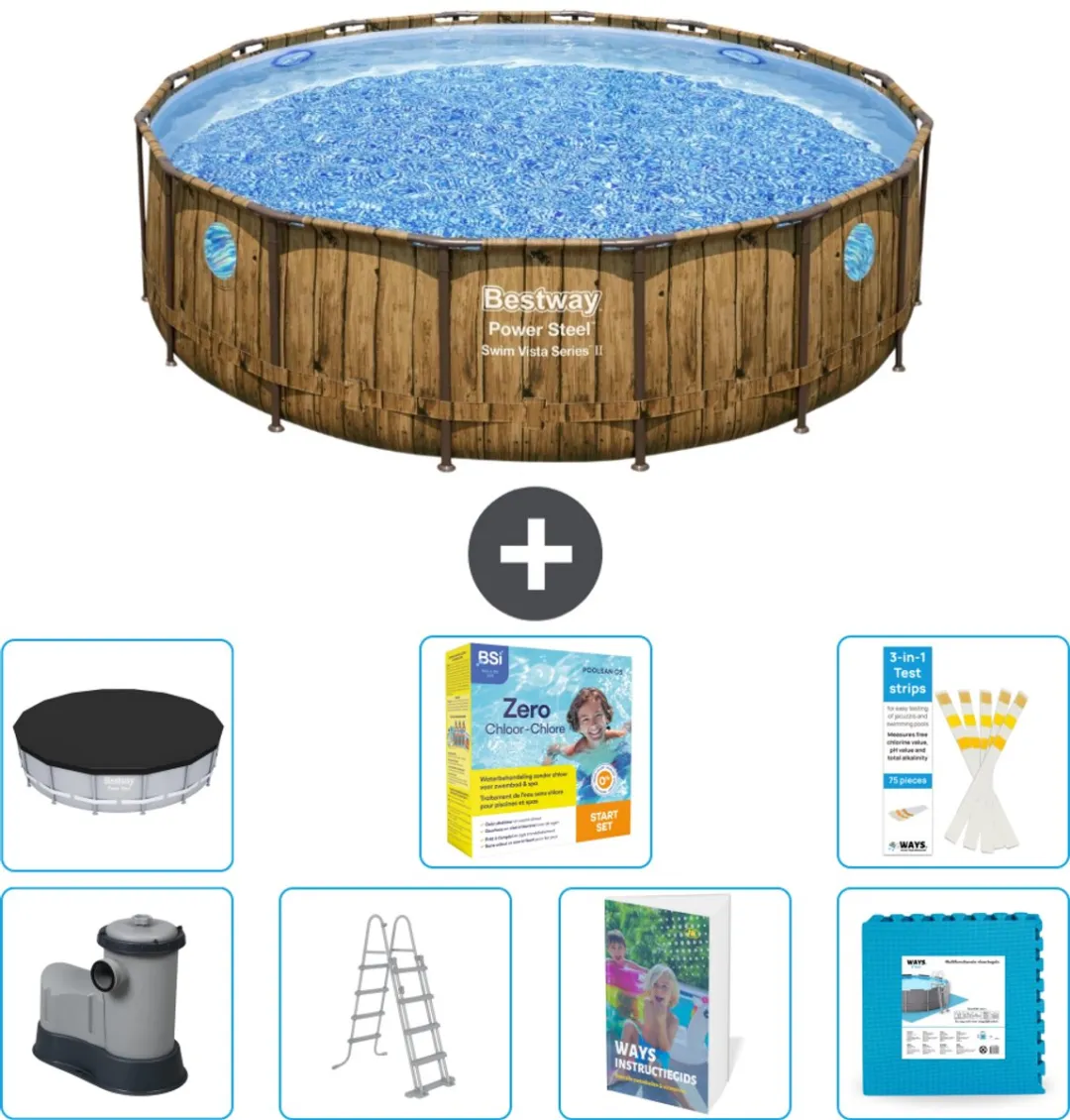 Bestway Power Steel Swim Vista Zwembad 488cm