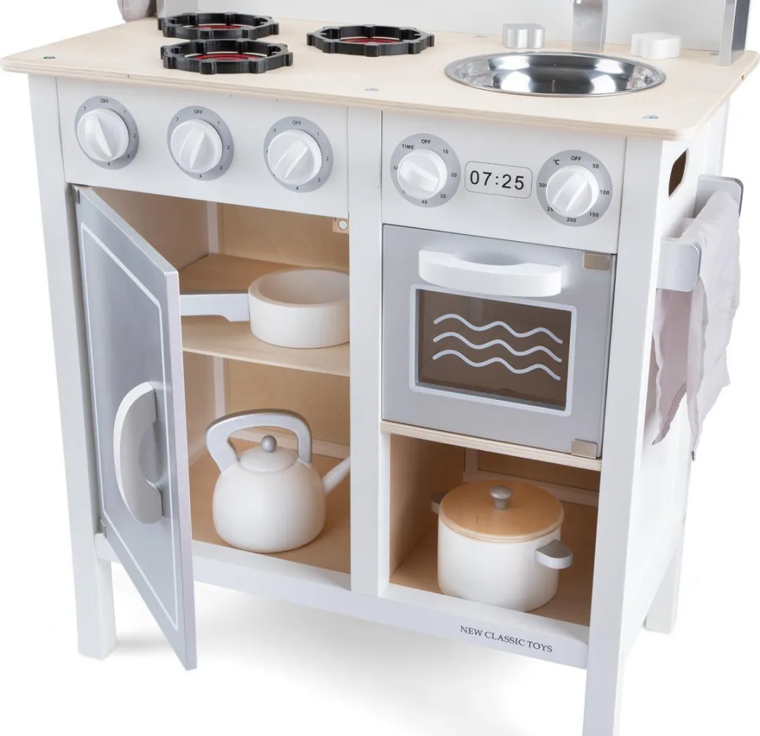 New Classic Toys Houten Speelkeuken DeLuxe Wit - 55cm