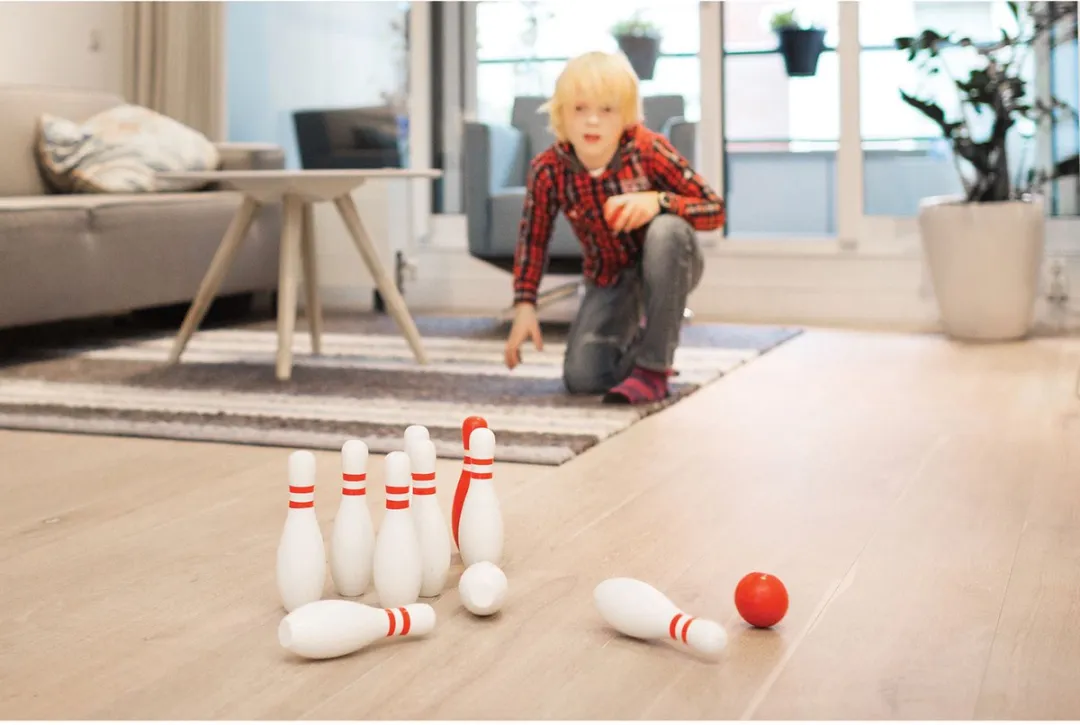 BS Toys Bowlingset - 10 Kegels - Rood & Wit