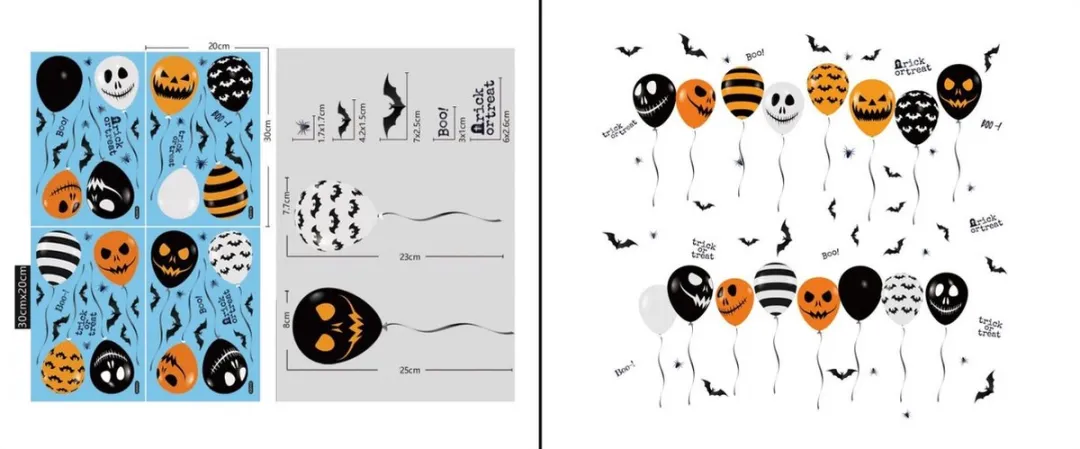 VinkToys Halloween Raamstickers - 8-delig - 122 Stuks