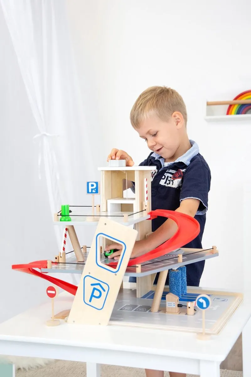 Small Foot Houten Garage met Wasstraat 11676 - Wit