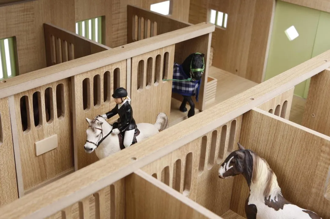Kids Globe Paardenstal Roze - 7 Boxen met 1 Minipop