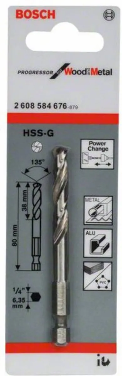 Bosch Centreerboor HSS-G 6.35mm - Metaal