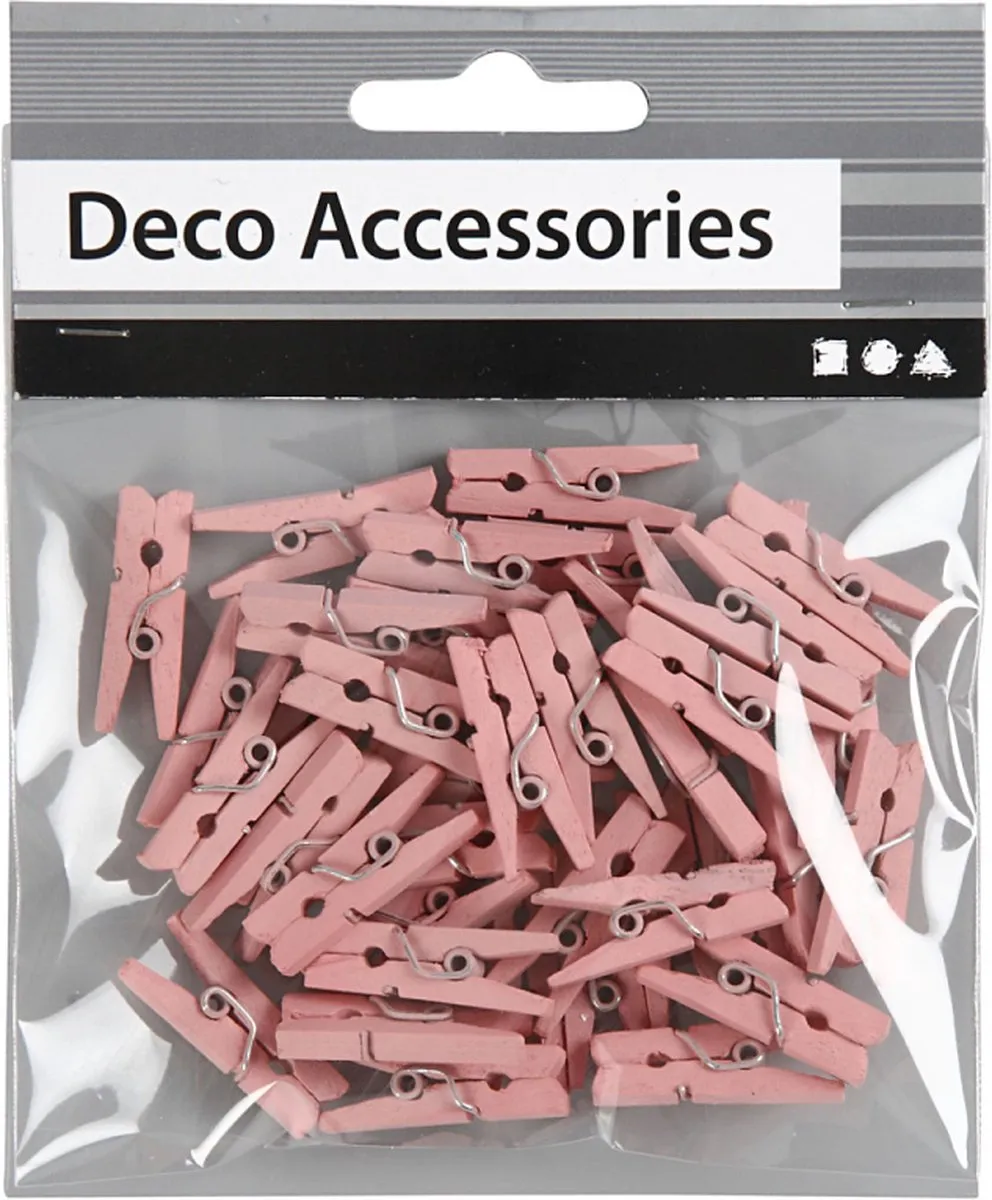 Creativ Company Mini Wasknijpers Roze - 36 Stuks