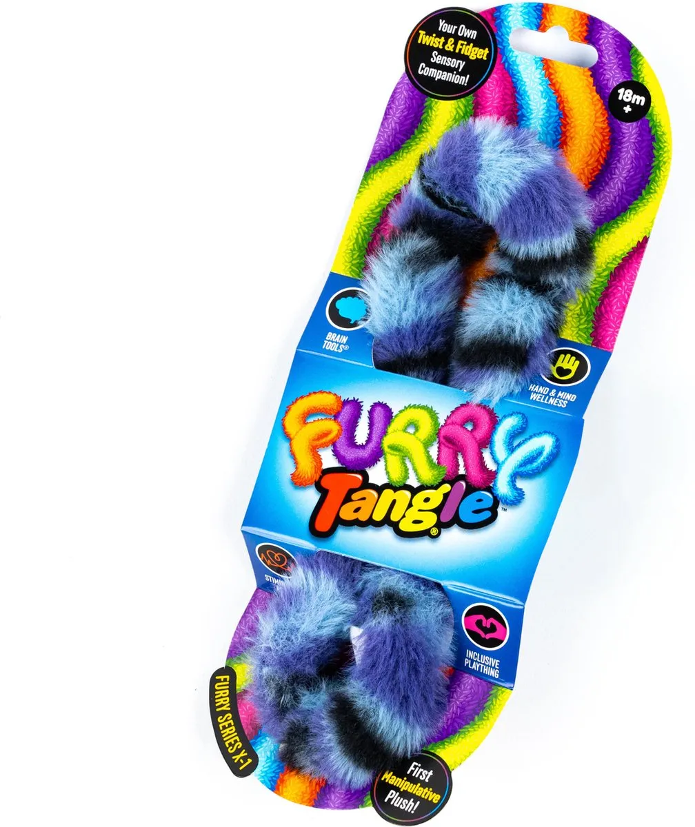 Tangle Toys Furry Fidget - Paars/Gestreept - afbeelding 2 van 2