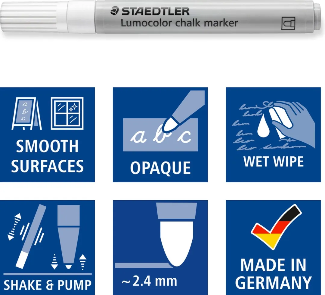 STAEDTLER Lumocolor Chalk Marker Wit - Set