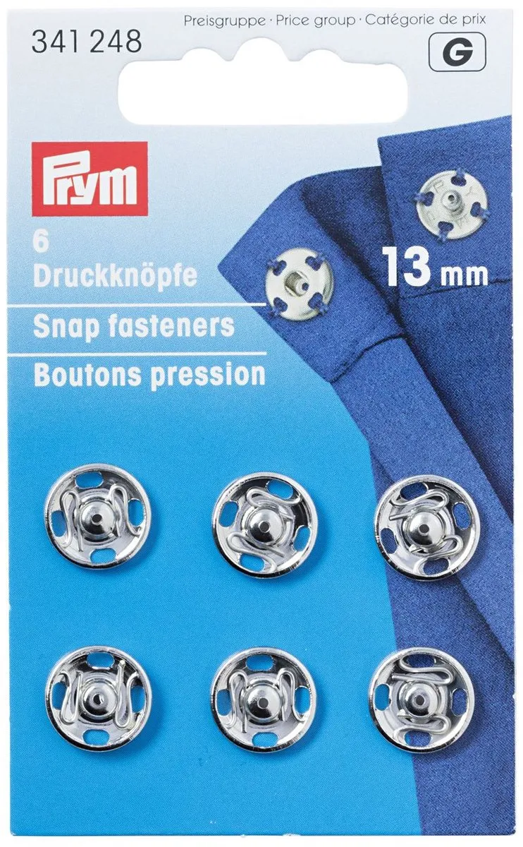 Prym Drukkers Zilver 13mm - 6 Stuks