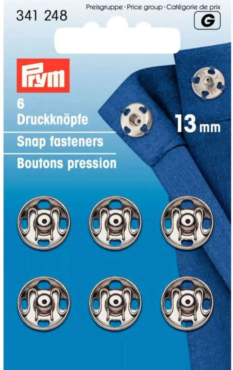 Prym Drukkers Zilver 13mm - 6 Stuks