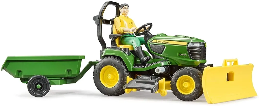 Goobay Bruder John Deere Zitmaaier met Aanhangwagen