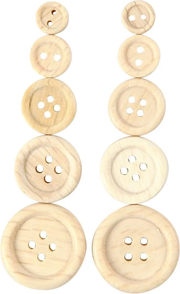 Creativ Company Houten Knopen - 8-23mm - 440 Stuks - afbeelding 6 van 6