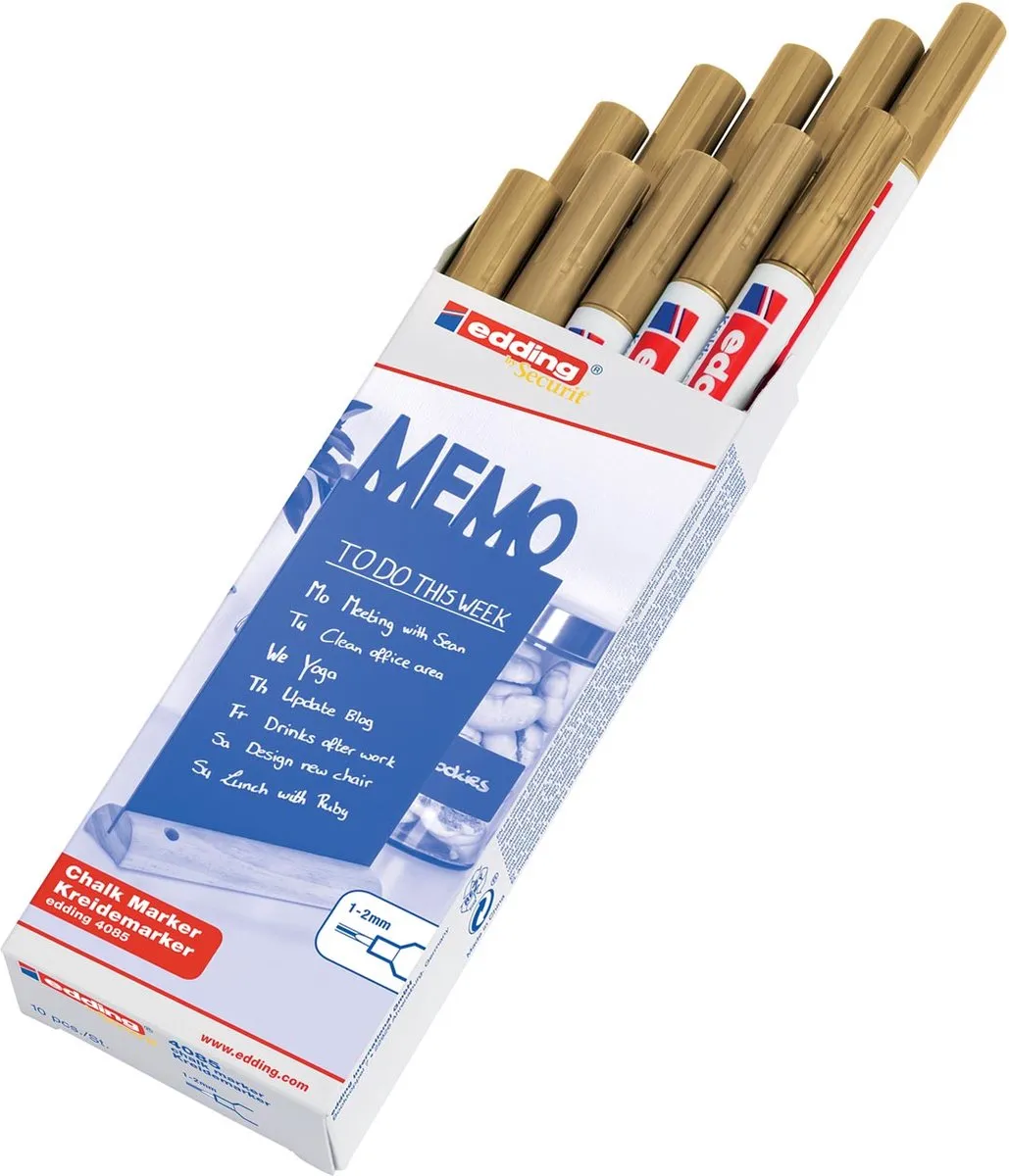 edding by Securit 4085 Krijtstift Goud - 10 Stuks