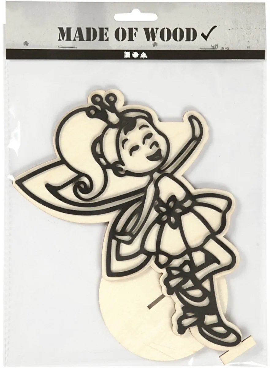 Creativ Company Houten Figuur Fee 21cm - Blank
