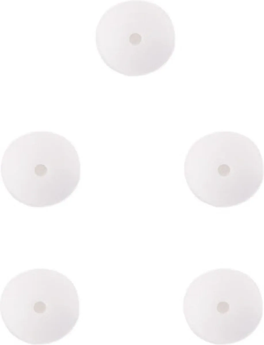 Durable Siliconen kralen 12mm - 5 Stuks Wit