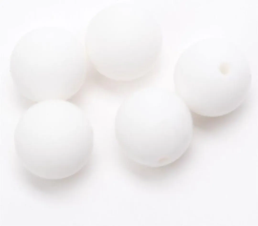 Durable Siliconen kralen 12mm - 5 Stuks Wit