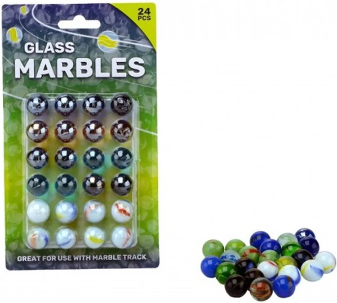 Johntoy Knikkers Junior 16mm Glas - 24 Stuks