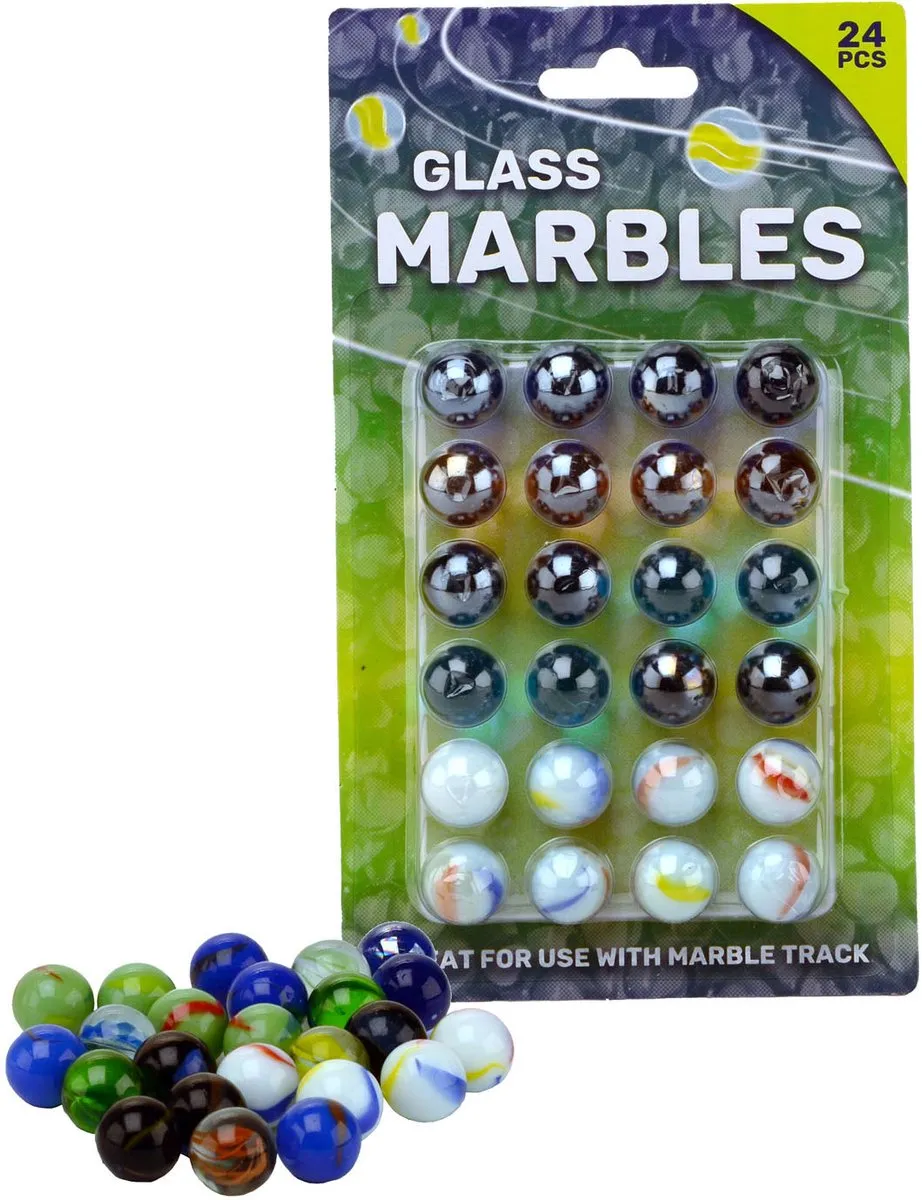 Johntoy Knikkers Junior 16mm Glas - 24 Stuks