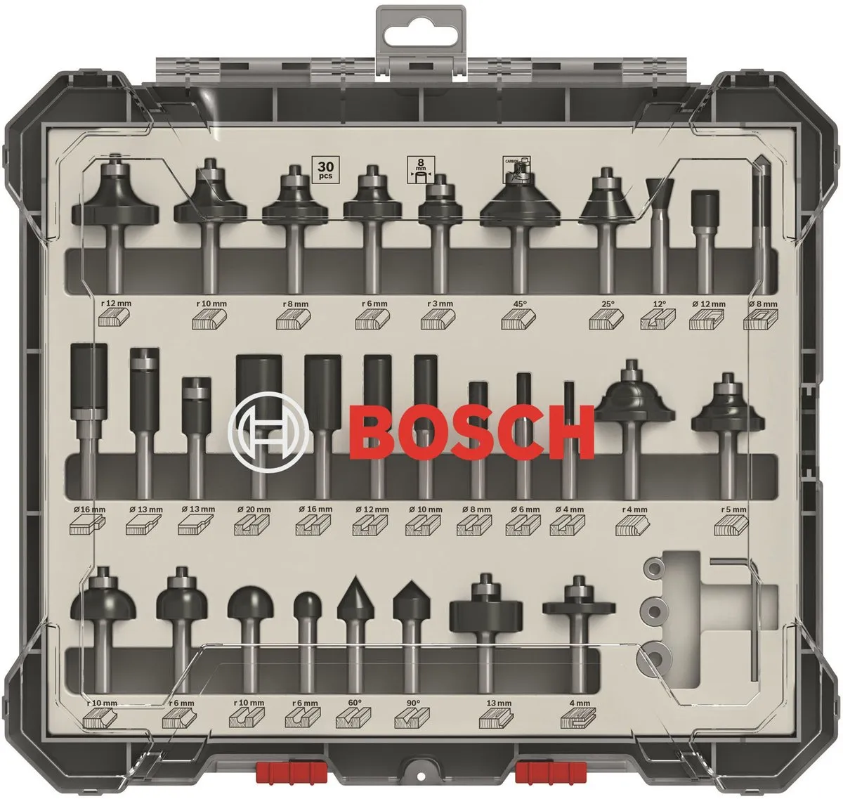 Bosch 2607017475 30-delige Frezenset - Hardmetaal