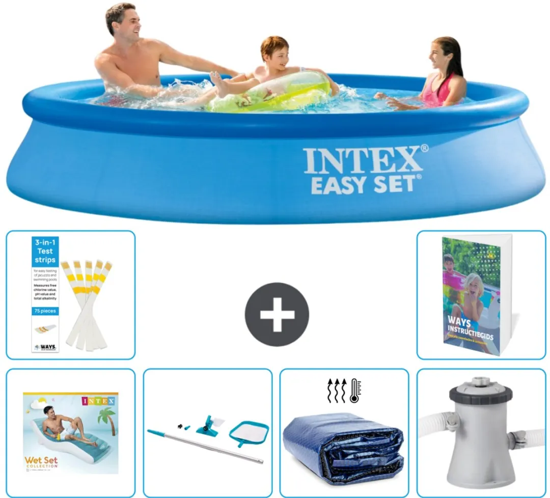 Intex Easy Set Zwembad 305x61cm - Blauw - 7-delig