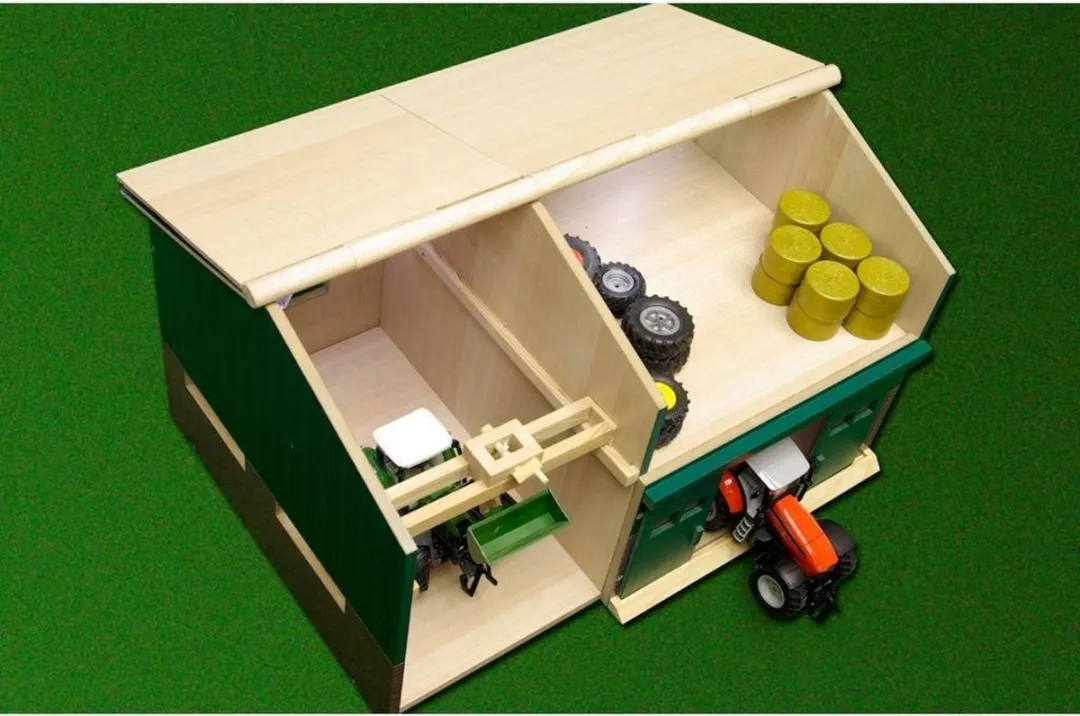 Kids Globe Landbouwloods met Berging 1:32 - Multikleuren