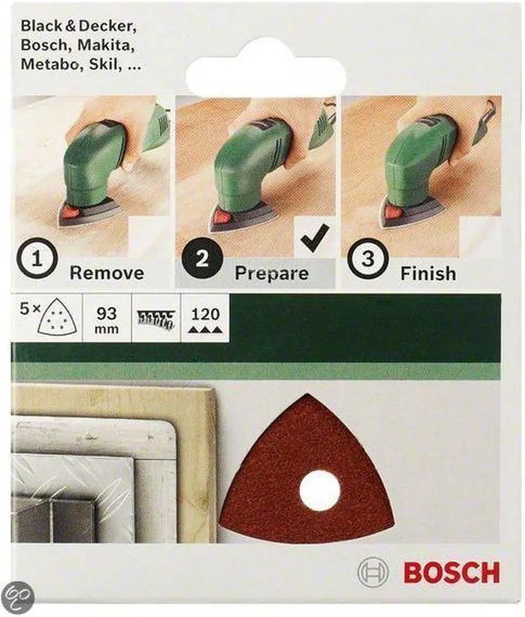 Bosch 6-delige Schuurbladset Deltaschuurmachine 93mm - Korrel 60/120/240