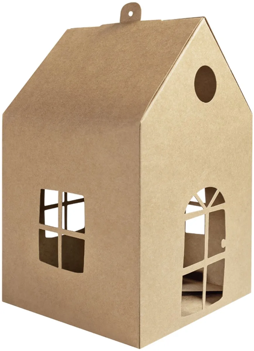 Folia Kraftkartonnen Huisje 110x110x190mm - 6 Stuks