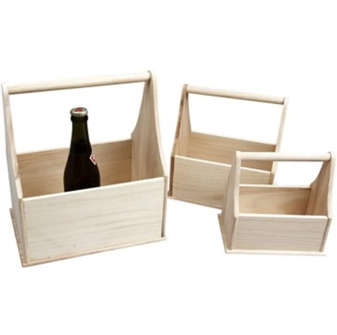 Creativ Company Houten Flessenhouder - 3 Stuks - Multicolor