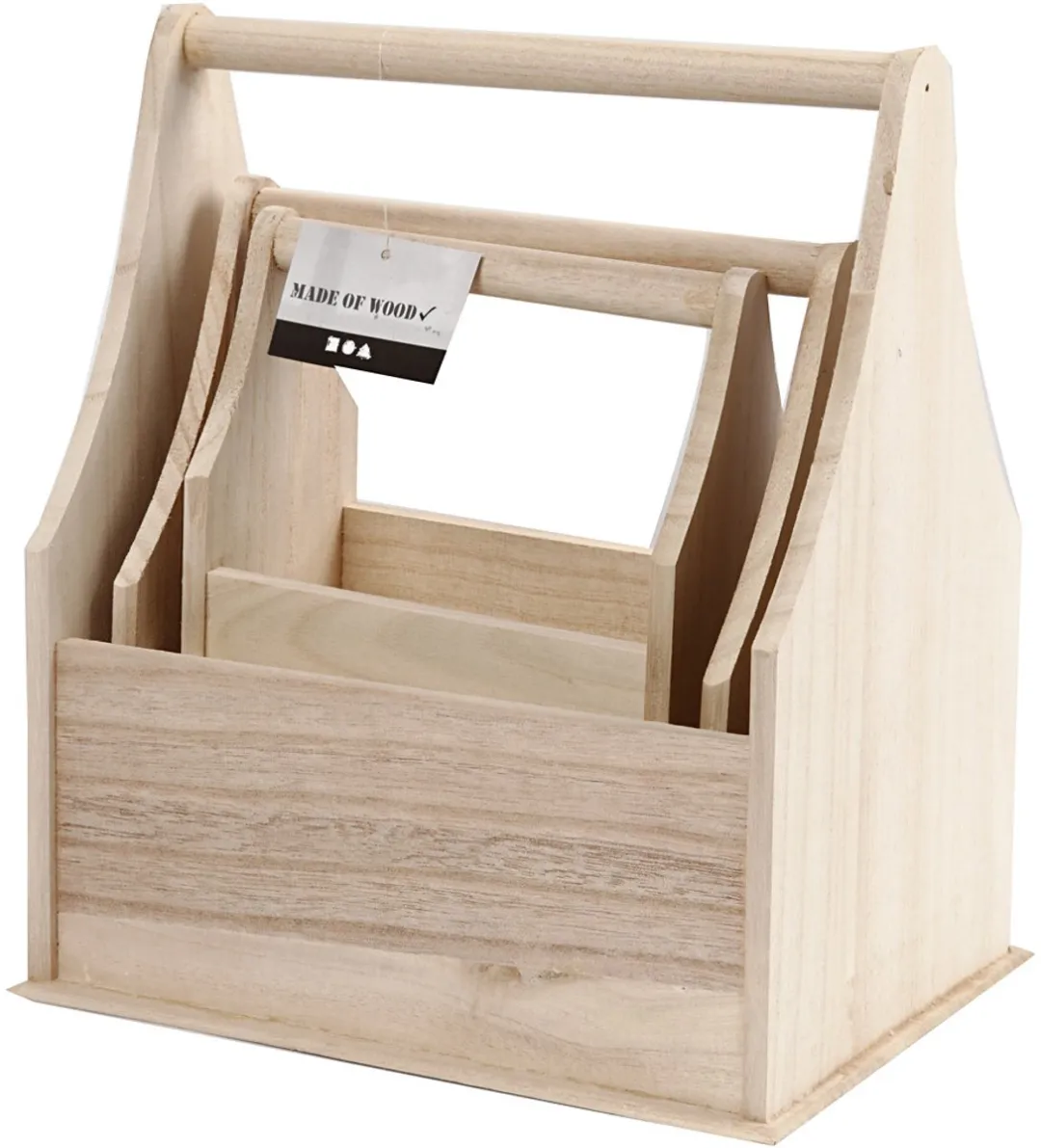 Creativ Company Houten Flessenhouder - 3 Stuks - Multicolor