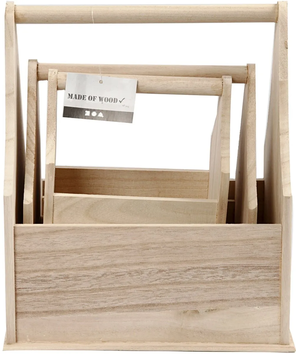 Creativ Company Houten Flessenhouder - 3 Stuks - Multicolor