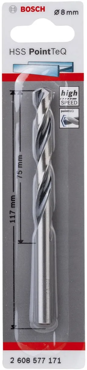 Bosch HSS Metaal-spiraalboor 8mm - 117mm - DIN 338