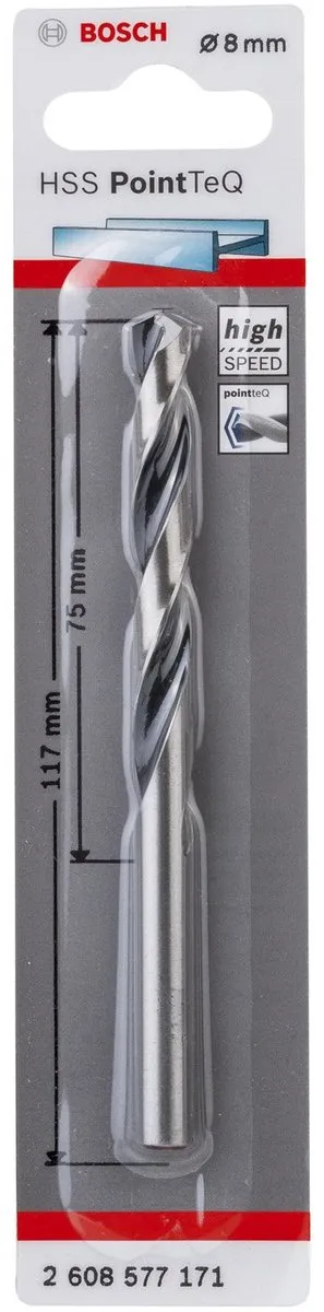 Bosch HSS Metaal-spiraalboor 8mm - 117mm - DIN 338