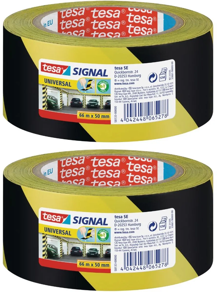 Tesa Signal Universal Waarschuwingslint Geel/Zwart