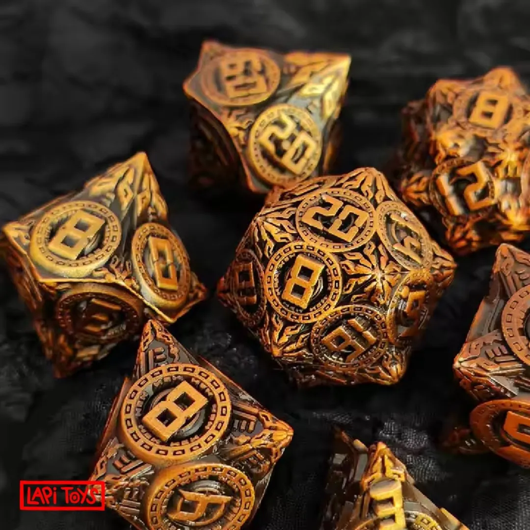 Lapi Toys Hollow Dice Polydice - 7-delig Goud