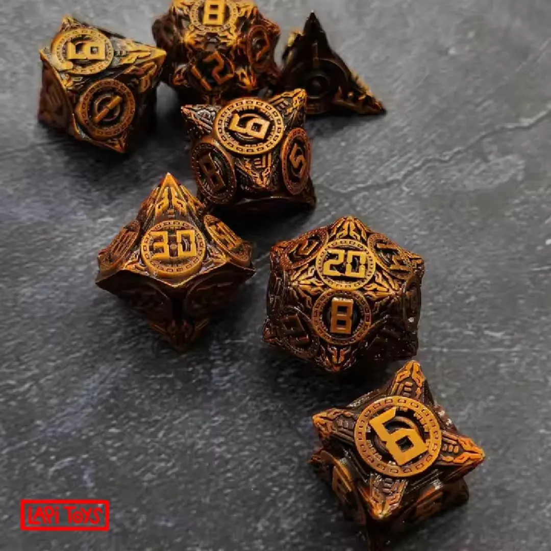 Lapi Toys Hollow Dice Polydice - 7-delig Goud